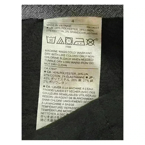 Banana Republic Women's Tie Waist Shorts Size 4 Pinstripe Blue - Picture 6 of 7